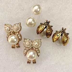 Bundle of 3 Pearl Earrings